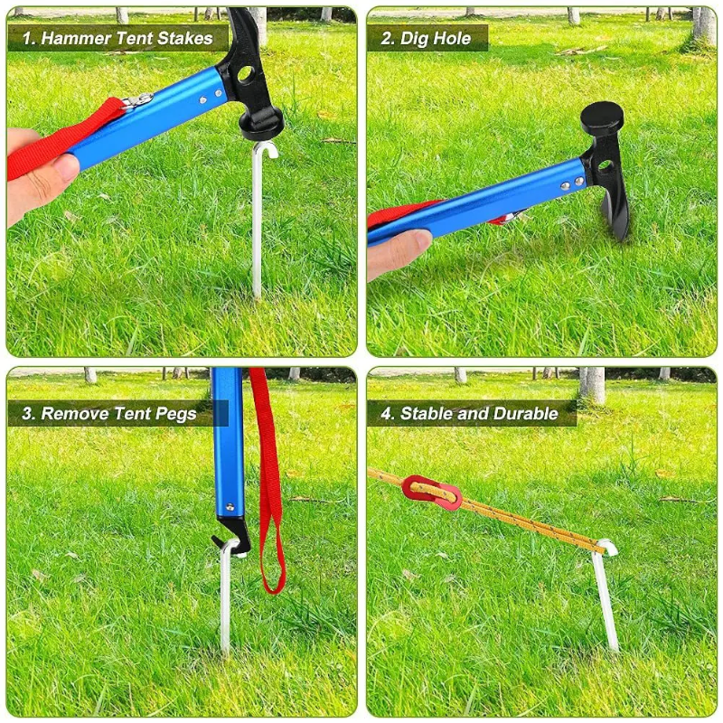 Camping Multiple Functions Hammer Aluminum Hooks Alloy Carbon Steel