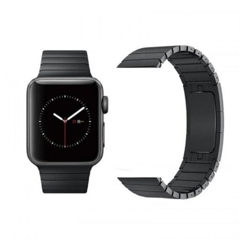 Veile Studios Link Bracelet Strap For Applewatch Band Stainless Steel Metal Watchband Black 44Mm