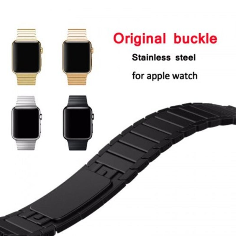 Veile Studios Link Bracelet Strap For Applewatch Band Stainless Steel Metal Watchband Black 44Mm