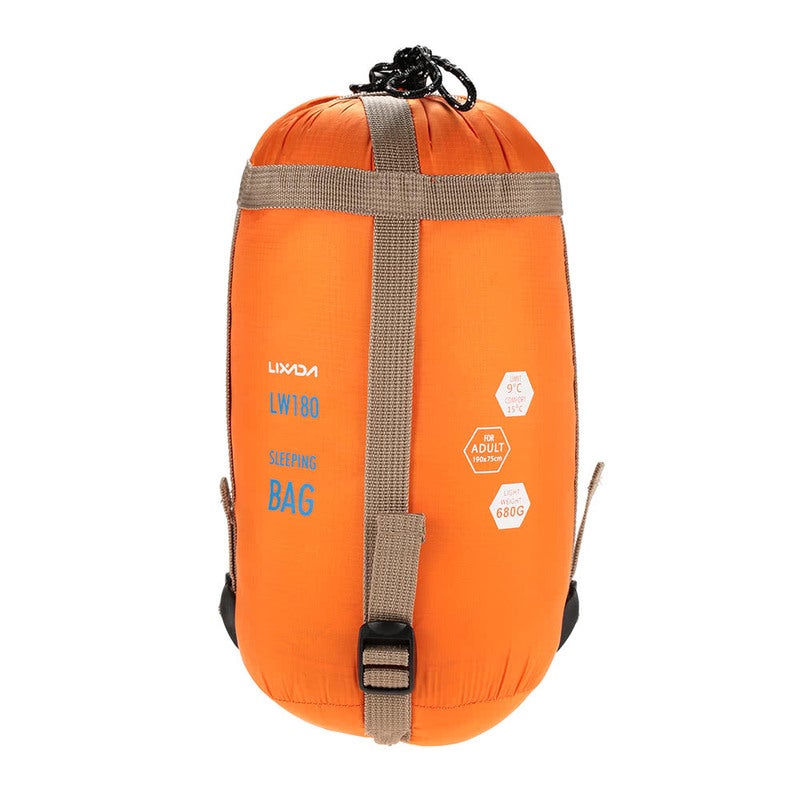 190*75Cm Lixada Outdoor Envelope Sleeping Bag Ultralight Camping Orange