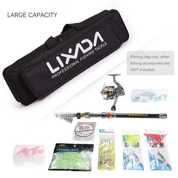 Fishing Bag Case Rod Reel Travel Carrier Pole Gear Tackle