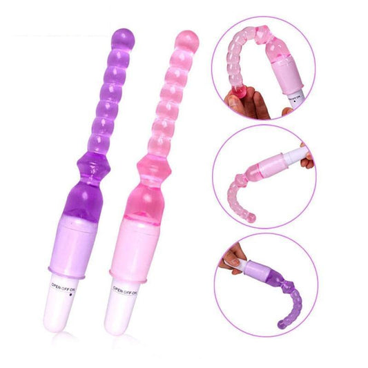 Silicone Jelly Anal Beads Vibrator Butt Plug Bdsm Flexible Waterproof