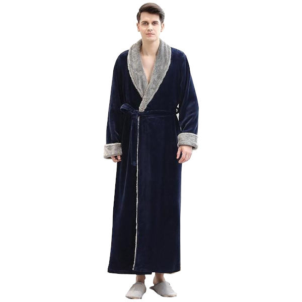 1 Sets of Hod Health & Home 1 Sets Of Long Warm Coral Fleece Plush Soft Winter Dressing Gown Men Women