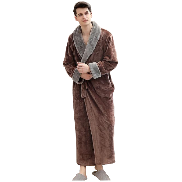 1 Sets of Hod Health & Home 1 Sets Of Long Warm Coral Fleece Plush Soft Winter Dressing Gown Men Women
