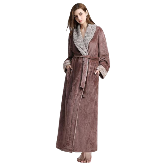 1 Sets of Hod Health & Home 1 Sets Of Long Warm Coral Fleece Plush Soft Winter Dressing Gown Men Women