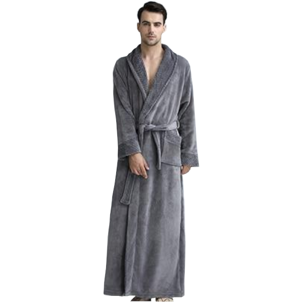 1 Sets of Hod Health & Home 1 Sets Of Long Warm Coral Fleece Plush Soft Winter Dressing Gown Men Women