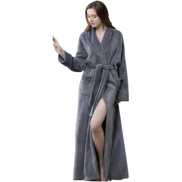 1 Sets of Hod Health & Home 1 Sets Of Long Warm Coral Fleece Plush Soft Winter Dressing Gown Men Women