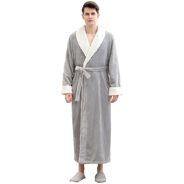 1 Sets of Hod Health & Home 1 Sets Of Long Warm Coral Fleece Plush Soft Winter Dressing Gown Men Women