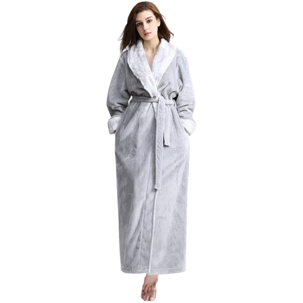 1 Sets of Hod Health & Home 1 Sets Of Long Warm Coral Fleece Plush Soft Winter Dressing Gown Men Women
