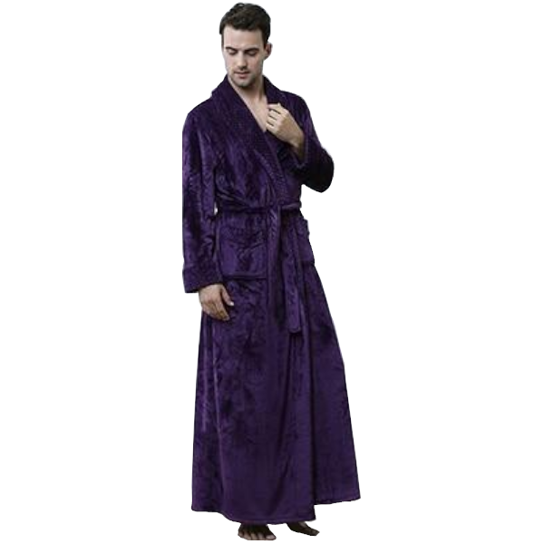 1 Sets of Hod Health & Home 1 Sets Of Long Warm Coral Fleece Plush Soft Winter Dressing Gown Men Women