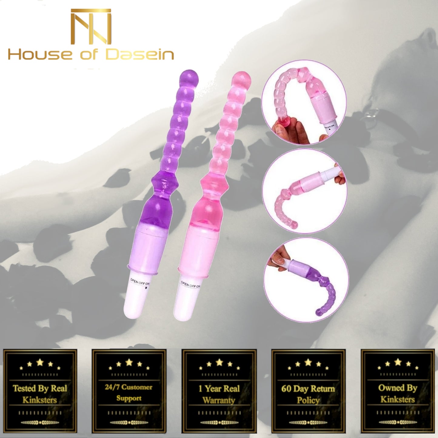 Silicone Jelly Anal Beads Vibrator Butt Plug Bdsm Flexible Waterproof