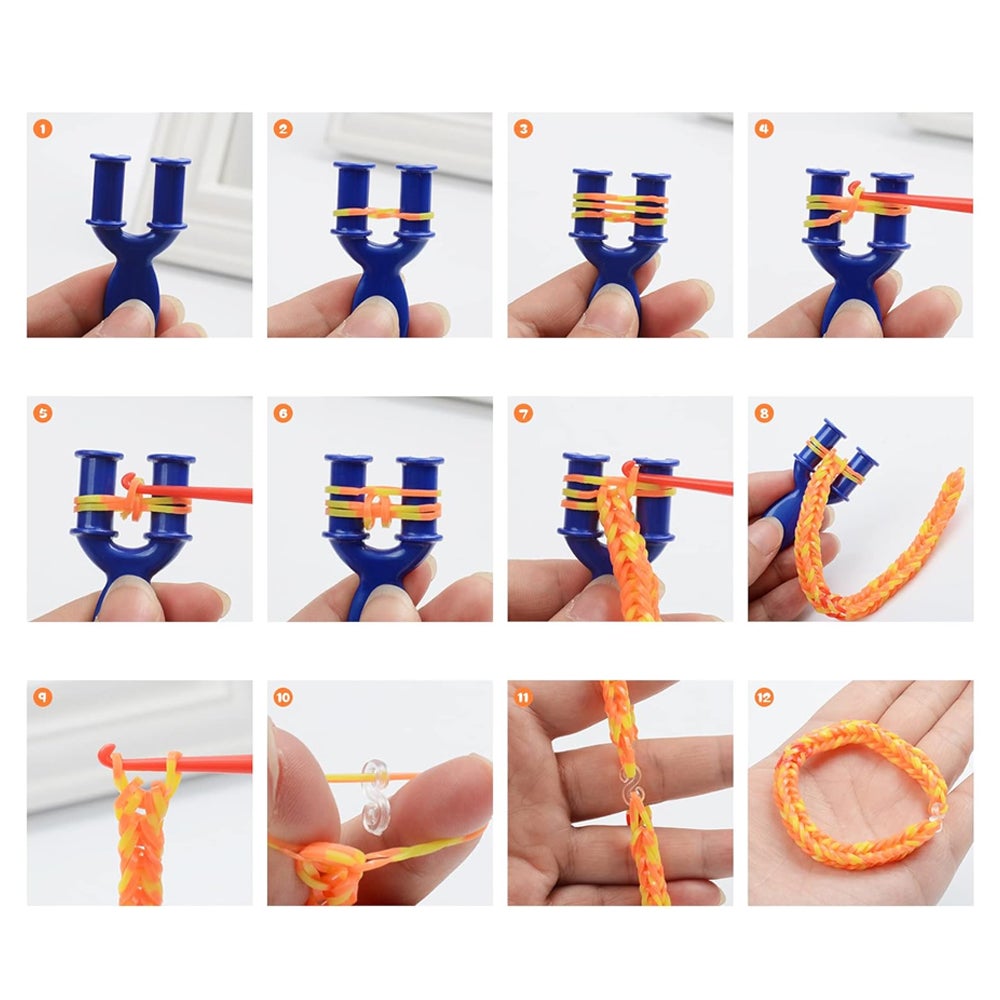 Veile Studios Loom Bands Kit Colorful Bracelet Diy Rubber Making With