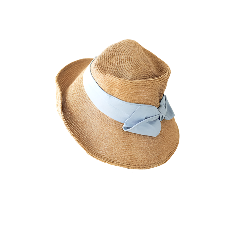 French Style Women Summer Sun Hat Beach Straw Bow Ribbon Cap