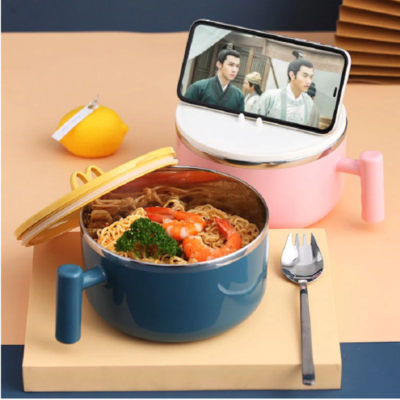 304 Stainless Steel Thermal Lunch Box Japanese Style Creative Noodle Bowl