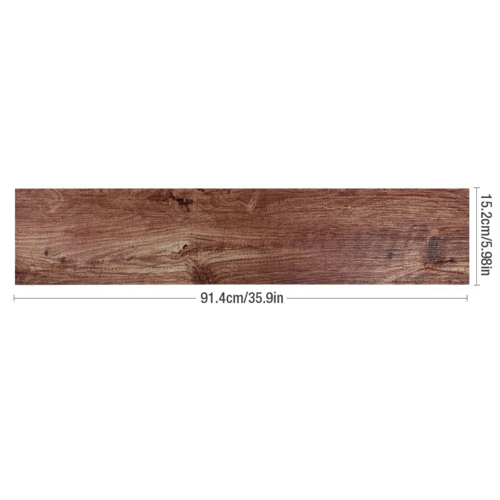 5Pcs Vinyl Tile Red Mahogany Stain Self Adhesive Floor Wood Grain Stickers