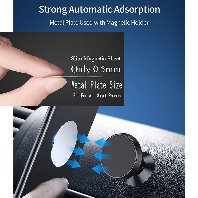 Round Metal Plate Disk Magnet Mobile Phone Holder Accessories