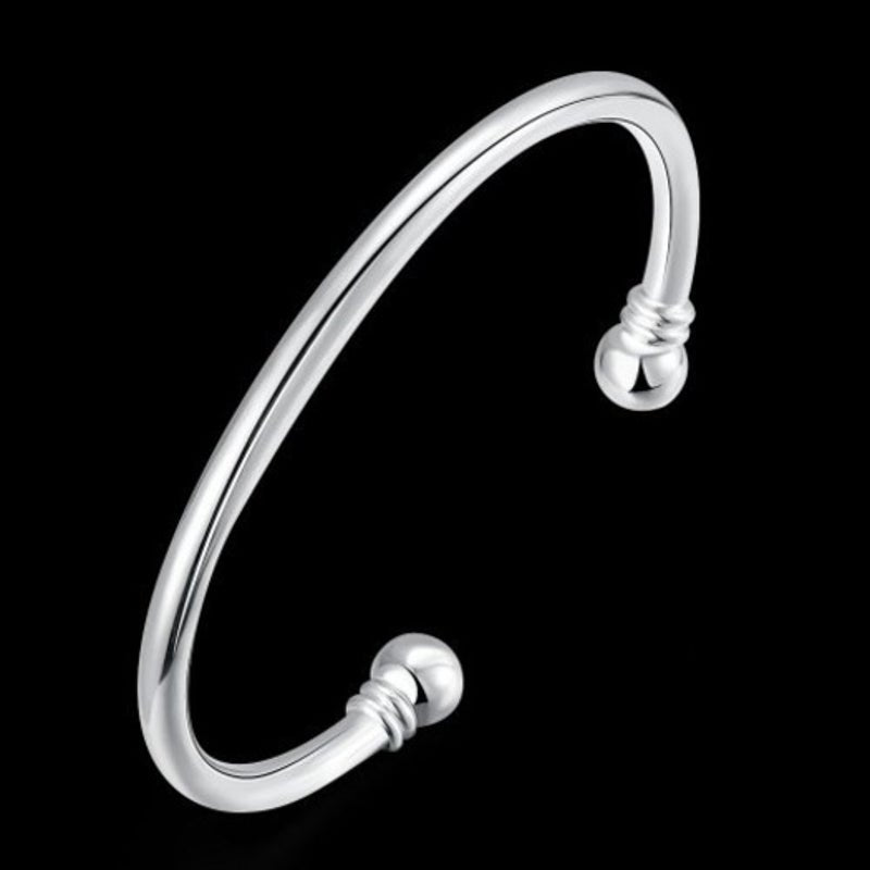Veile Studios Male Double Bead Bracelet Fashion Modeling Silver