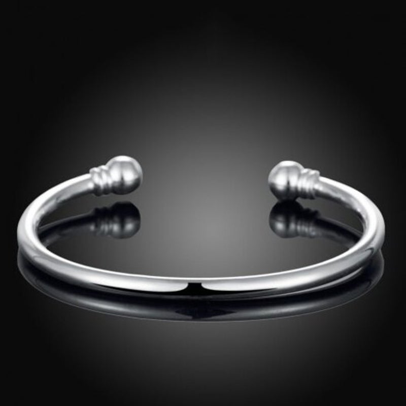 Veile Studios Male Double Bead Bracelet Fashion Modeling Silver