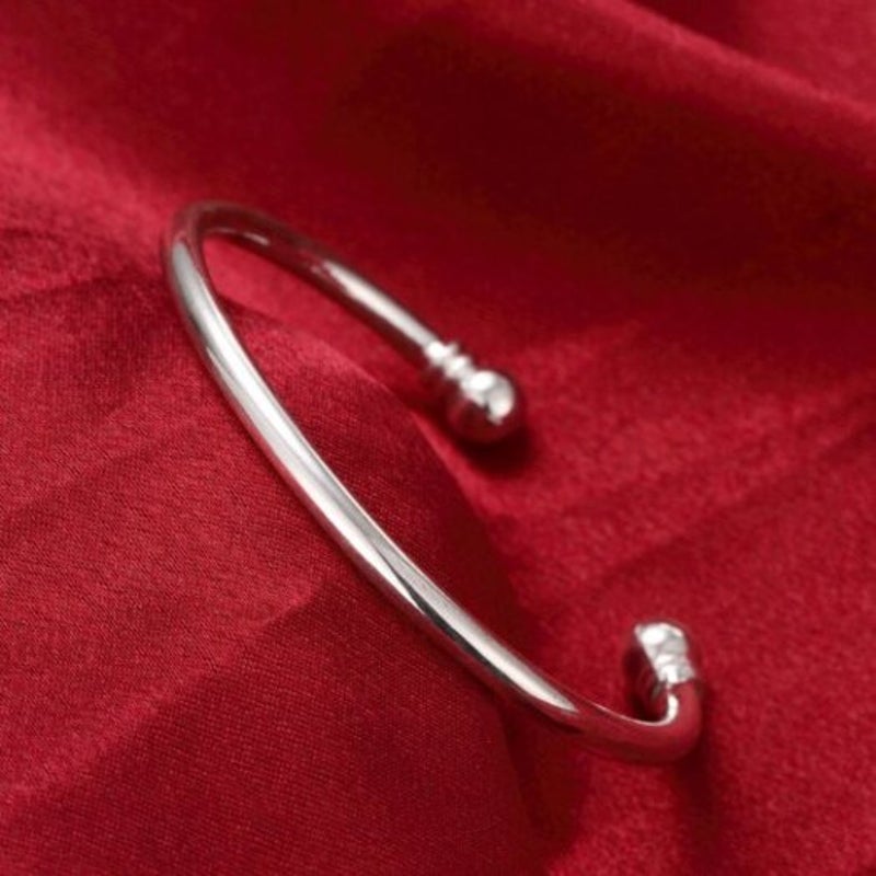 Veile Studios Male Double Bead Bracelet Fashion Modeling Silver