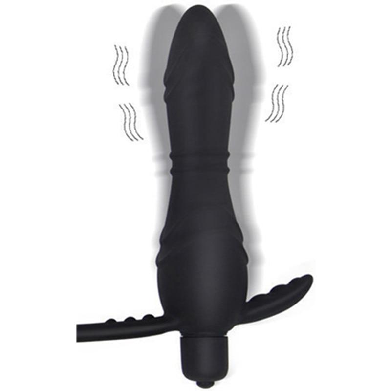 Cock Ring Anal Vibrator Butt Plug Male Silicone Prostate Massager