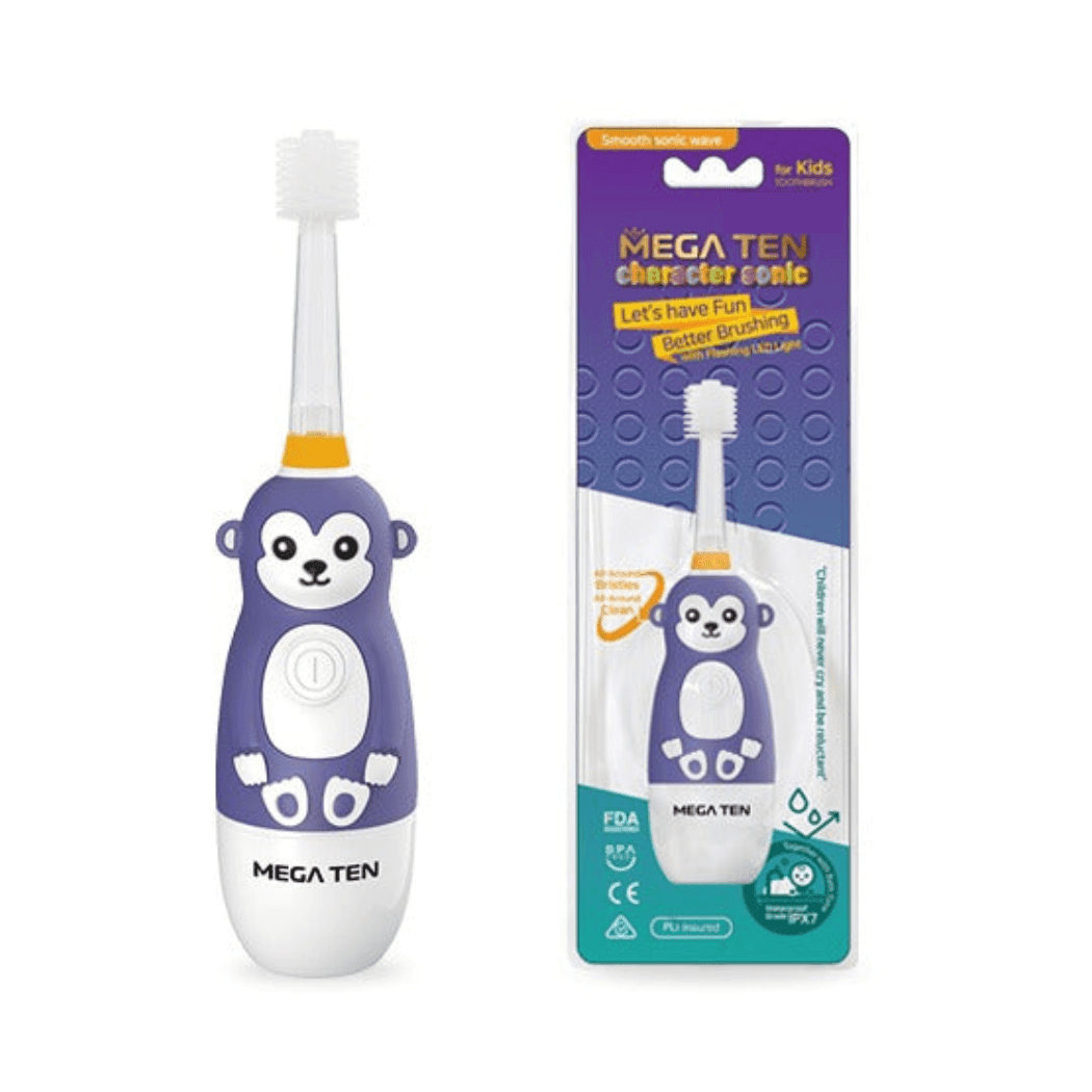 1 Sets of Sunday Afternoons 1 Sets Of Mega Ten 360 Degree Kids Electric Toothbrush With Led Light 4 Yrs Monkey