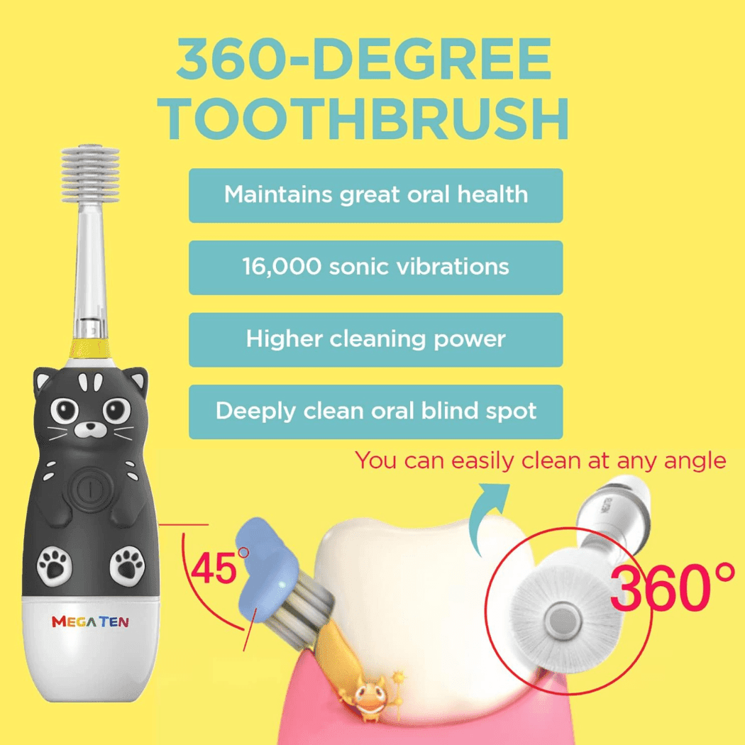 1 Sets of Sunday Afternoons 1 Sets Of Mega Ten 360 Degree Kids Electric Toothbrush With Led Light 4 Yrs Monkey