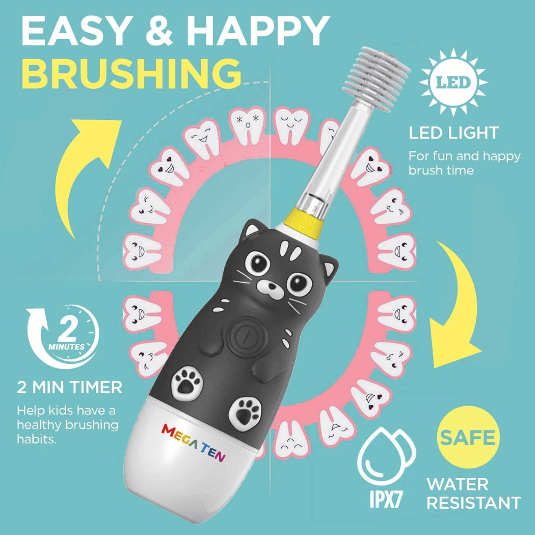 1 Sets of Sunday Afternoons 1 Sets Of Mega Ten 360 Degree Kids Electric Toothbrush With Led Light 4 Yrs Monkey