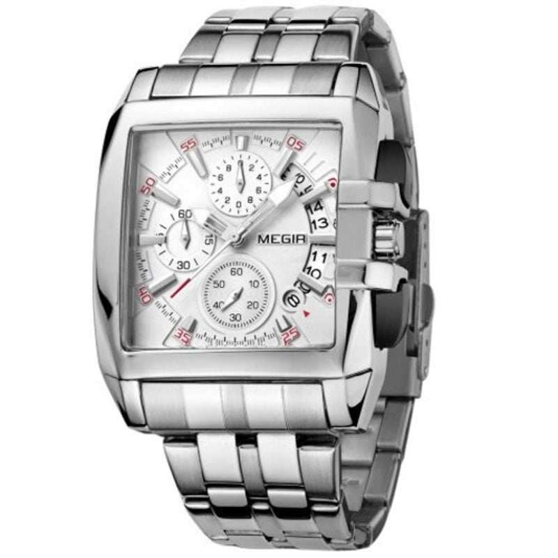 Veile Studios 2018 Men's Watch Steel Belt Sports Outdoor Square White