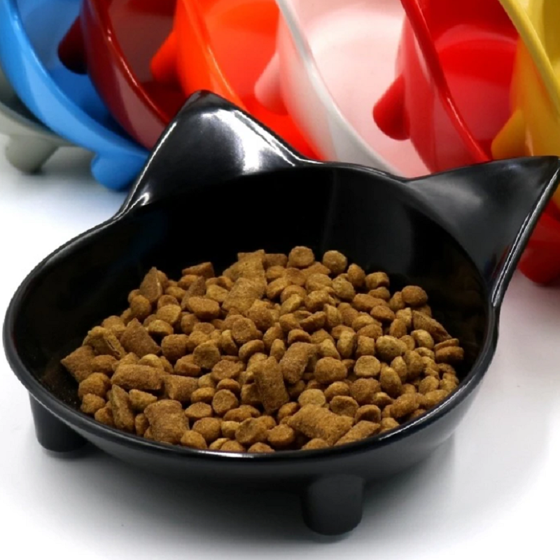 2Pcs Melamine Pet Bowl Non Slip Cute Cat Dogs Drinking Water Food Bowls Supplies