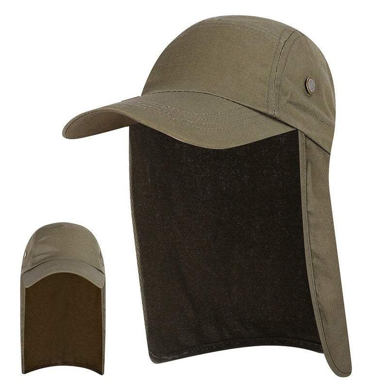 Fishing Tackle Men Women Sun Protection Cap Army Green