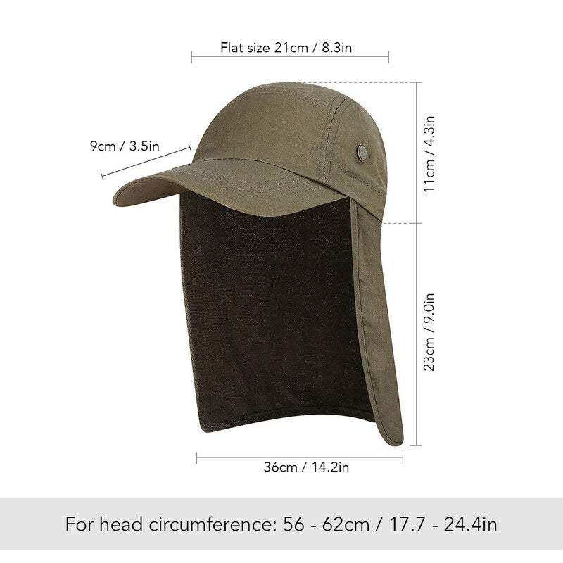 Fishing Tackle Men Women Sun Protection Cap Army Green