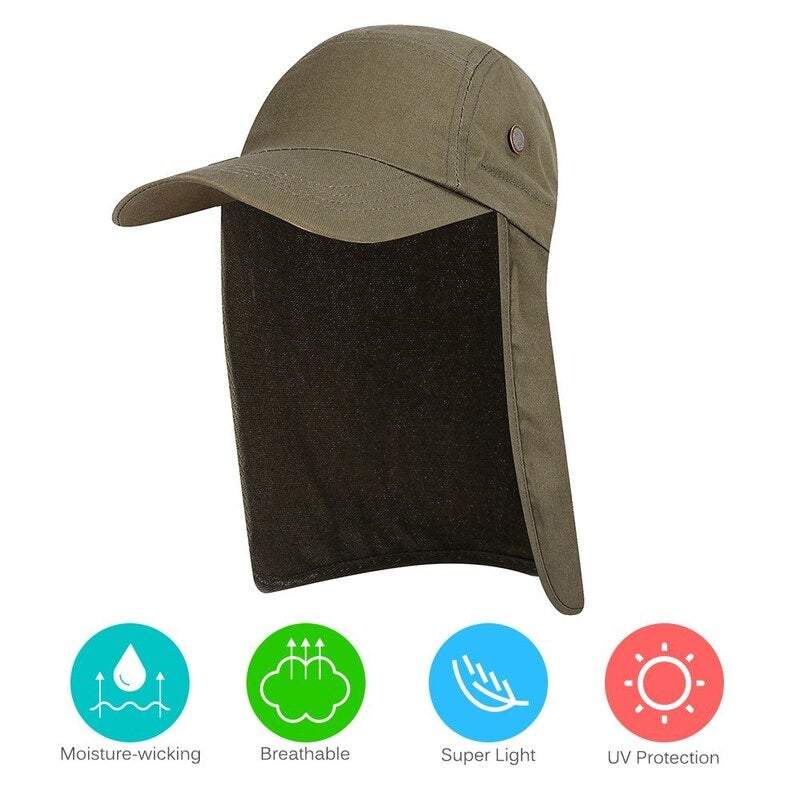 Fishing Tackle Men Women Sun Protection Cap Army Green