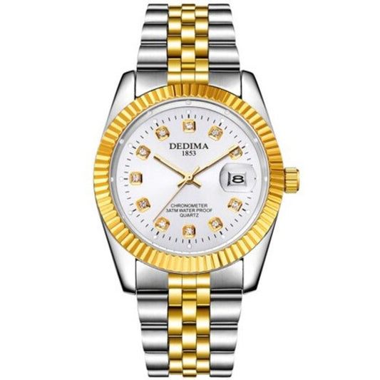 Veile Studios Men's Luxury Fashion Calendar Stainless Steel Quartz Dress Watch White