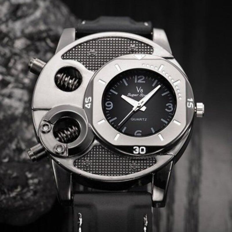 Veile Studios V8 Men Stylish Sports Superspeed Quartz Watch Silicone Band Wristwatch