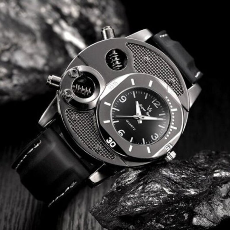 Veile Studios V8 Men Stylish Sports Superspeed Quartz Watch Silicone Band Wristwatch