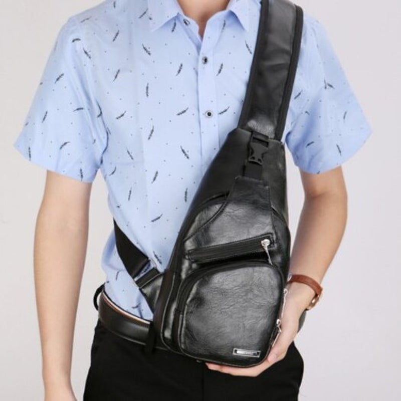 Casual Men's Business Nylon Canvas Chest Shoulder Messenger Fashion Outdoor Bag