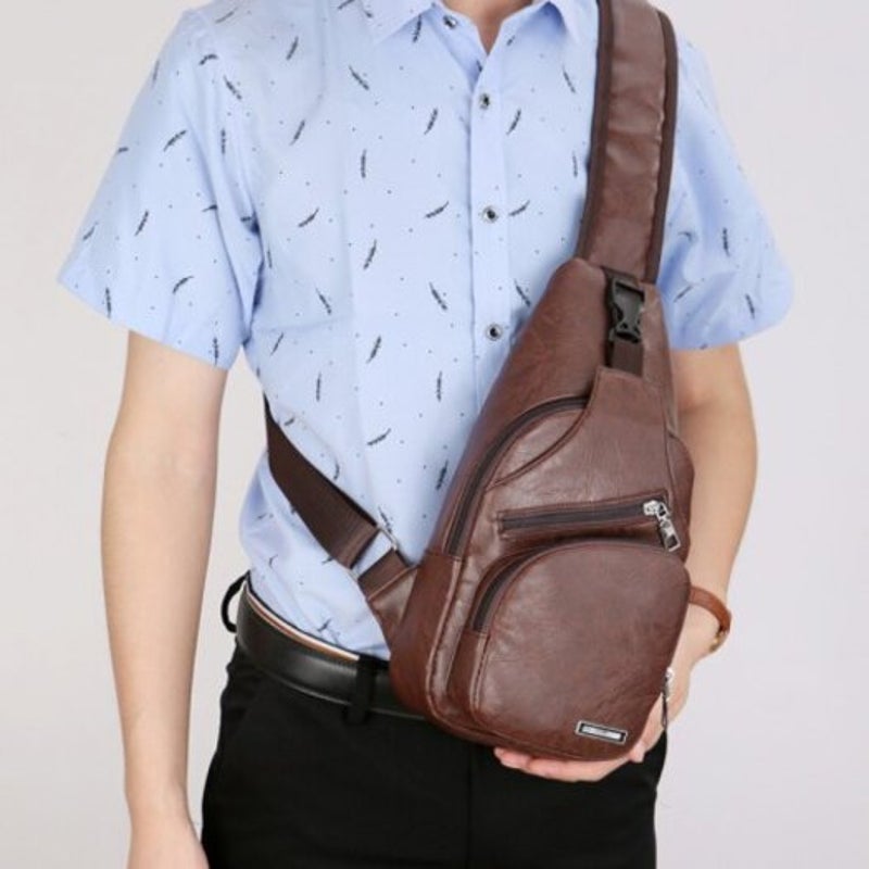 Casual Men's Business Nylon Canvas Chest Shoulder Messenger Fashion Outdoor Bag