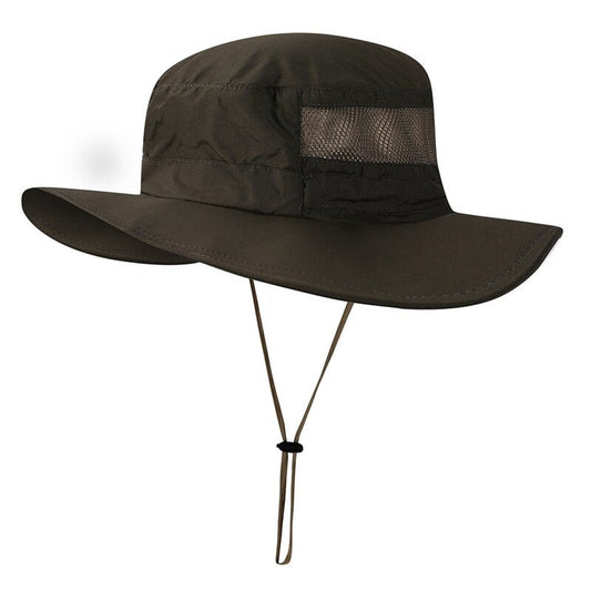 Fisherman Cap Wide Brim Breathable Sunshade Waterproof Folding Mesh Sports Hat