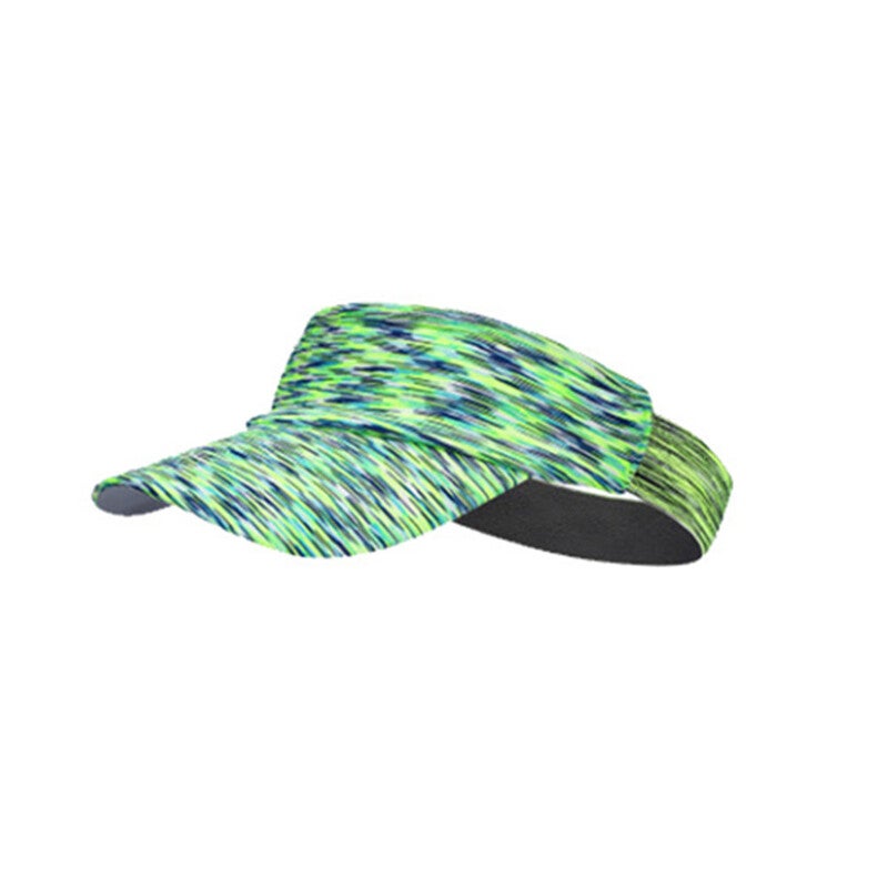 Unisex Outdoor Running Cycling Visor Cap Multicolored Striped Headband