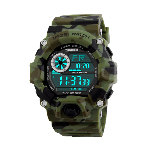 Camouflage Student Watch Men's Sports Waterproof Electronic Green
