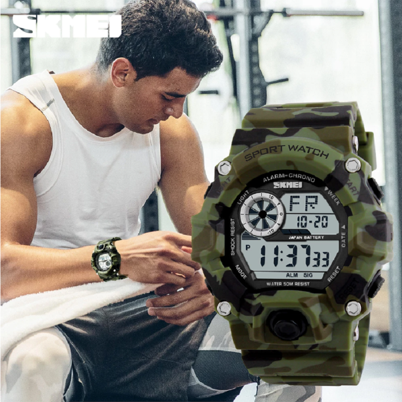 Camouflage Student Watch Men's Sports Waterproof Electronic Green