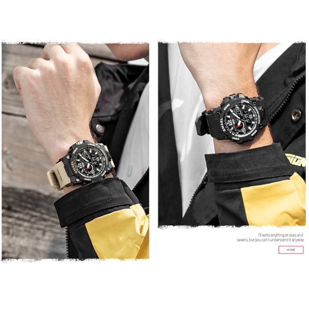 Veile Studios Men Waterproof Dual Display Sport Wristwatch Quartz Digital Military Male Stopwatch