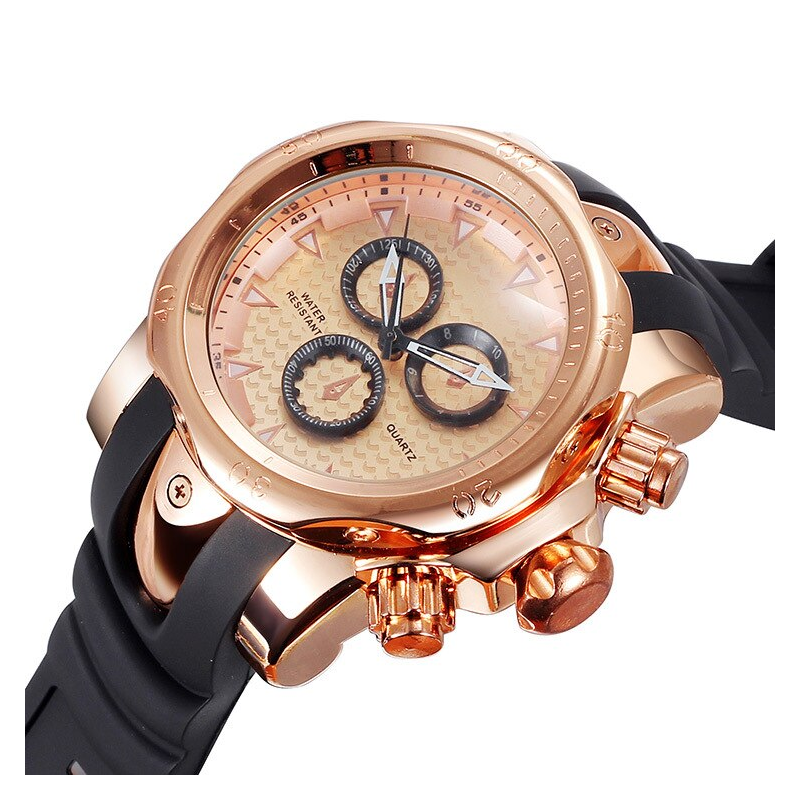 Veile Studios Men's Creative Fashion Big Dial Chronograph Quartz Sport Watch