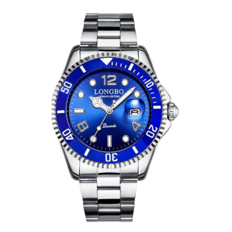 Veile Studios Men's Luminous Waterproof Stainless Steel Watch With Calendar Quartz Wristwatch