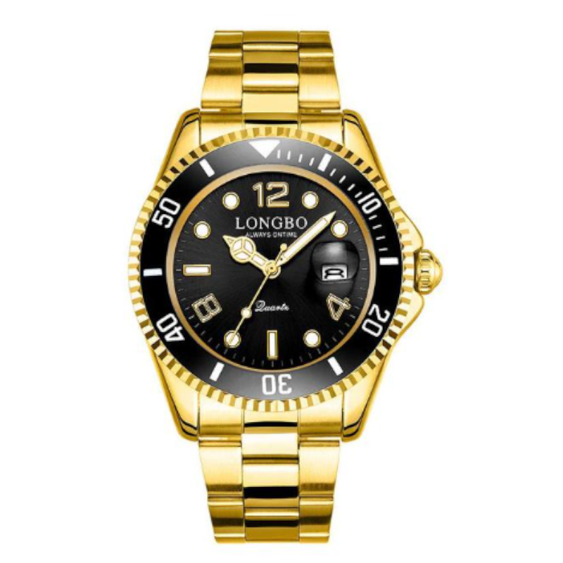 Veile Studios Men's Luminous Waterproof Stainless Steel Watch With Calendar Quartz Wristwatch