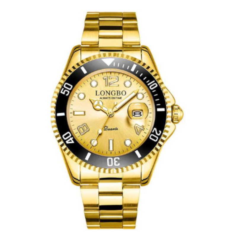 Veile Studios Men's Luminous Waterproof Stainless Steel Watch With Calendar Quartz Wristwatch