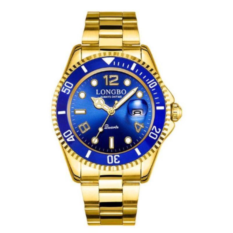 Veile Studios Men's Luminous Waterproof Stainless Steel Watch With Calendar Quartz Wristwatch