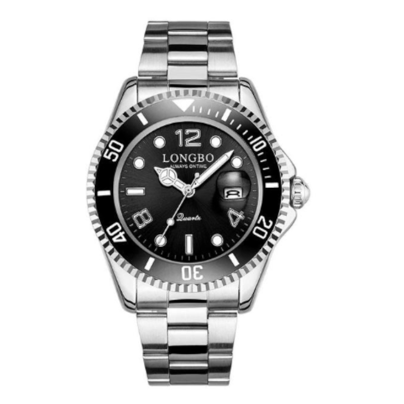 Veile Studios Men's Luminous Waterproof Stainless Steel Watch With Calendar Quartz Wristwatch