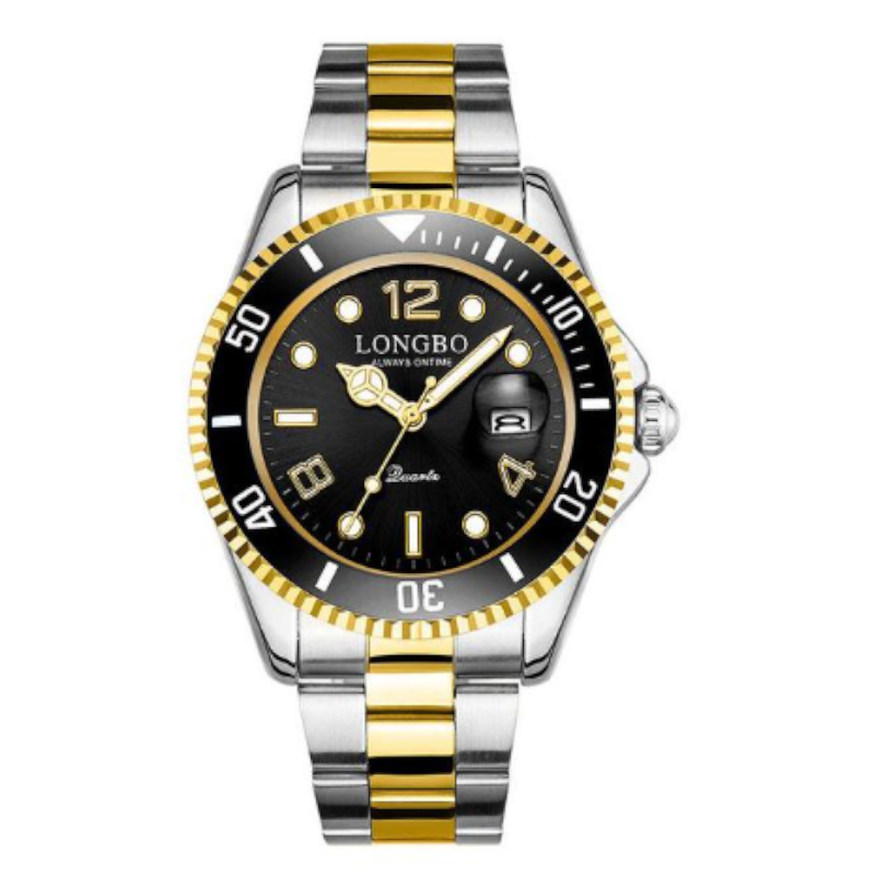 Veile Studios Men's Luminous Waterproof Stainless Steel Watch With Calendar Quartz Wristwatch