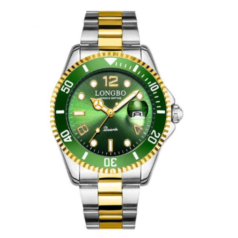 Veile Studios Men's Luminous Waterproof Stainless Steel Watch With Calendar Quartz Wristwatch